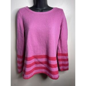 Banana Republic Women's Wool Cashmere Pullover Sweater Pink Striped Size L